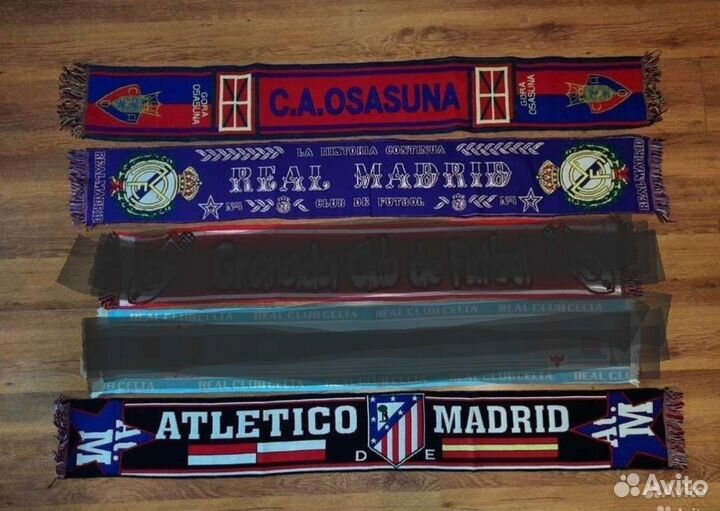 Шарфы футбольных клубов Испании,Португалии,Франции
