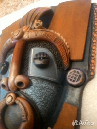 Африканская маска,керамика/дерево