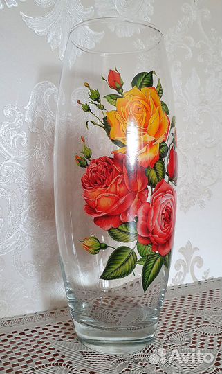 Ваза для цветов с декором новая