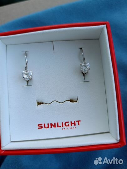 Серьги детские серебро 2 пары