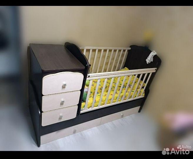 Детская кроватка трансформер с комодом