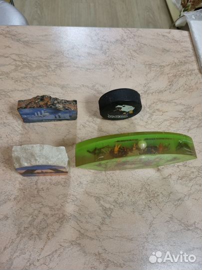 Сувениры из камня, шайба, креветки в эпоксидке