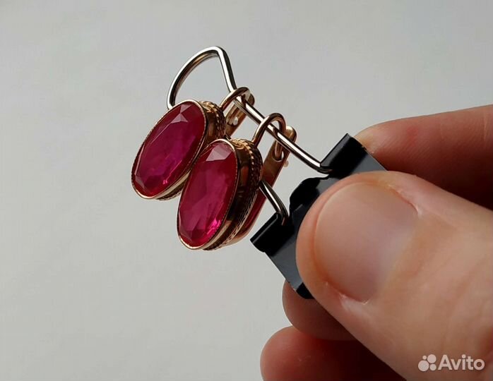 Золотые серьги 583 пробы СССР