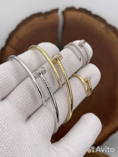 Золотой браслет золотое кольцо cartier