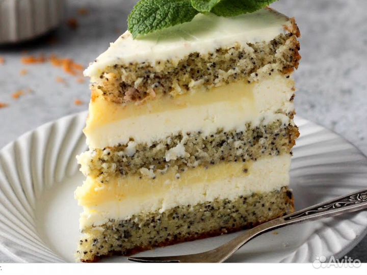 Торт маковый с лимонным курдом