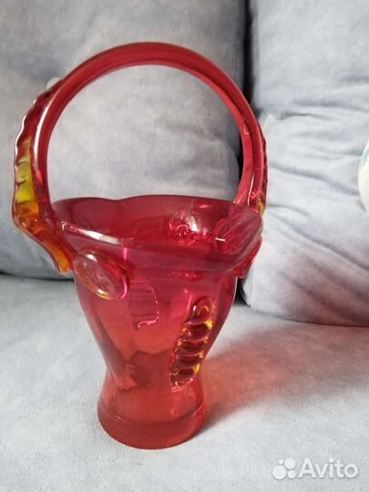 Конфетница цветное стекло СССР