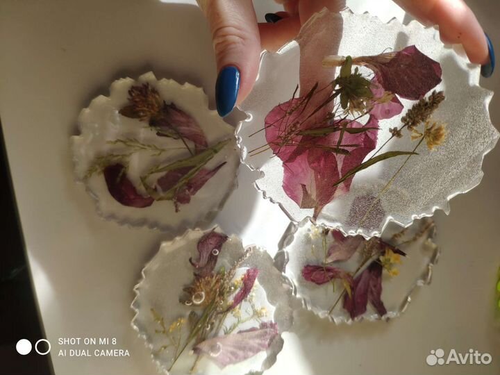 4 подстаканника из эпоксидной смолы