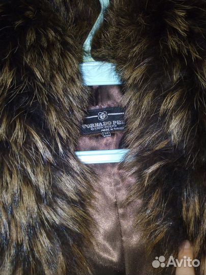 Шикарное кожаное пальто с мехом
