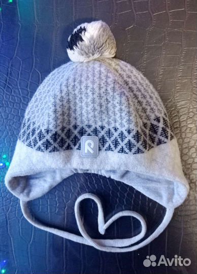 Зимняя шапка Reima 46-48р. на 1-2г шерсть