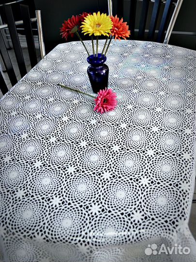 Силиконовая скатерть прозрачная с рисунком 3D