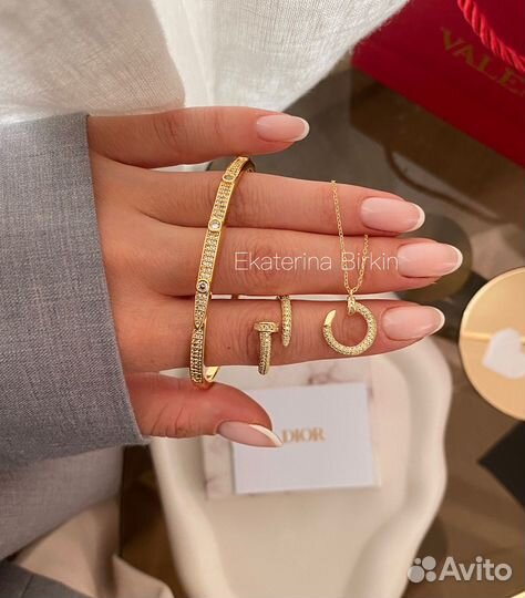 Браслет cartier love микро камни цвет золото