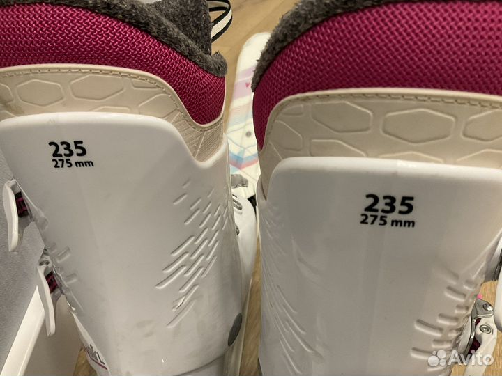 Горные лыжи 130 и двое ботинок 35-36-37