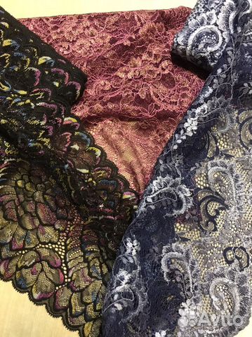 Кружево малиновое розовое с золотом