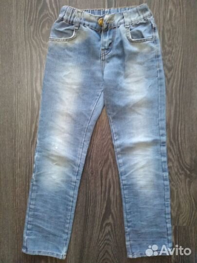 Джинсы тонкие и утепл.122-134р (7-9л)