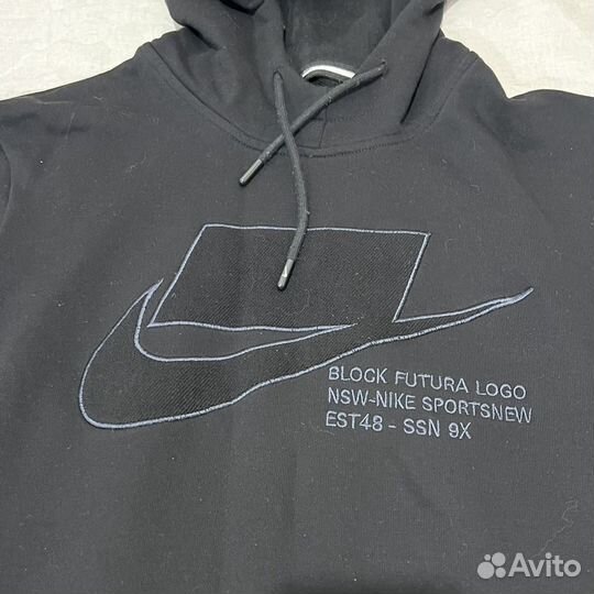 Худи черное Nike Block logo