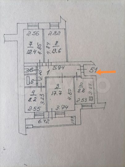 4-к. квартира, 77,2 м², 1/10 эт.