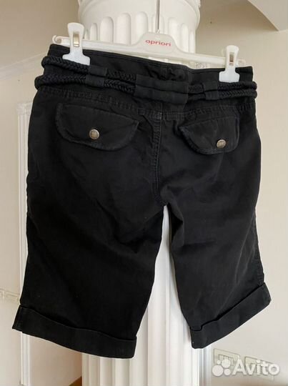 Шорты бриджы черные джинсовые