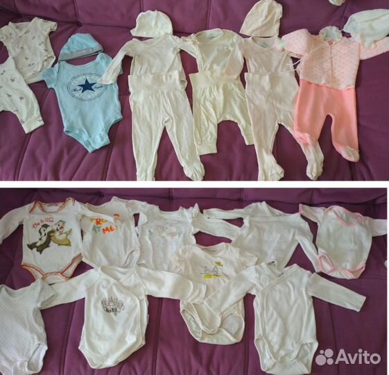 Слипы и боди на девочку до 1 года