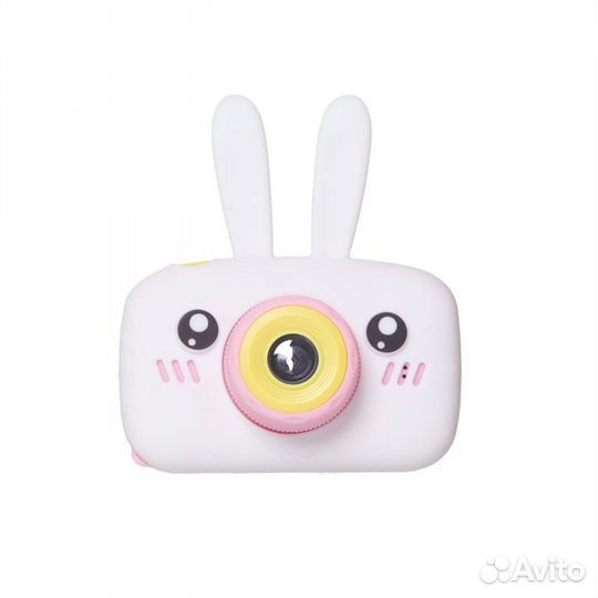 Детский цифровой фотоаппарат Зайчик (бело-розовый)