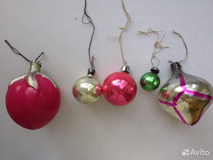 Елочная игрушка стекло СССР винтаж ретро