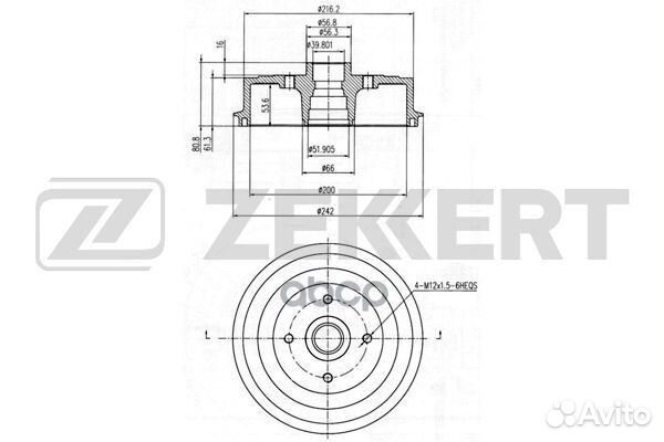 Барабан торм. зад. Daewoo Lanos (klat) 95- Esp