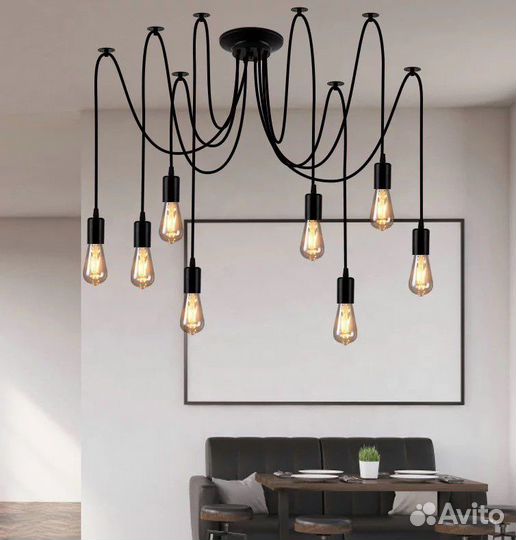 Люстра потолочная Паук в стиле лофт