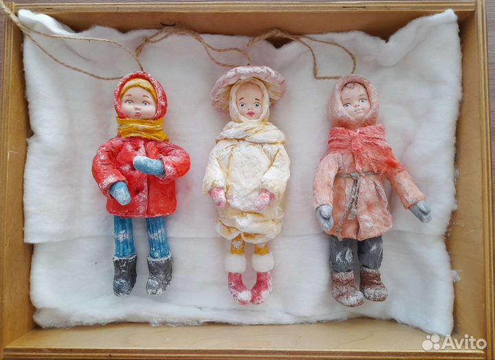 Ватные елочные игрушки