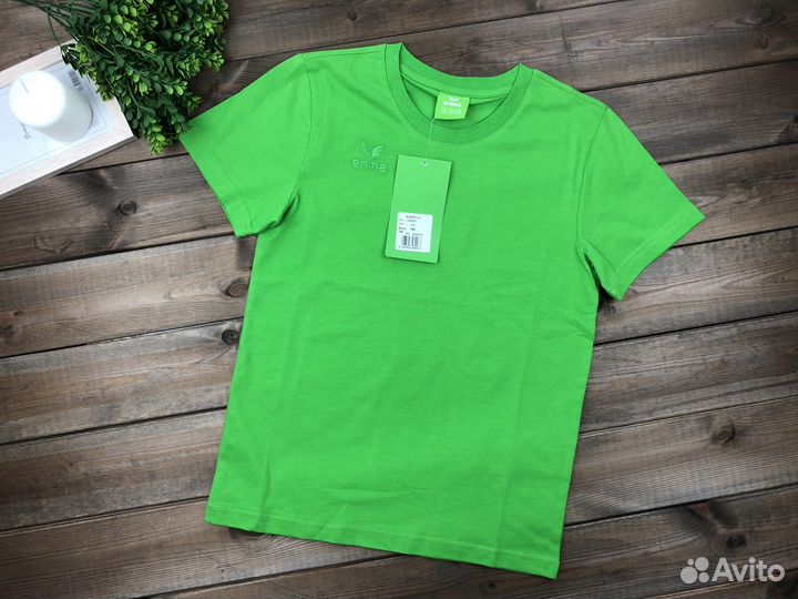Футболка зеленая хлопок для мальчика erima