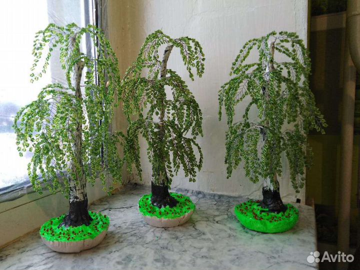 Деревья и цветы из бисера