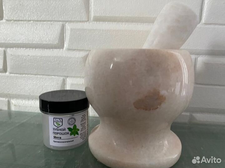 Зубной порошок натуральный мята - лимон