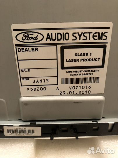 Штатное аудио устройство Форд