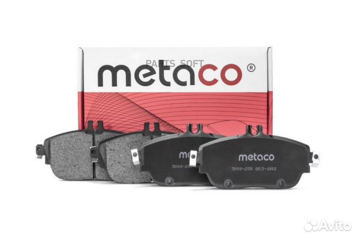 Metaco 3000-238 Колодки тормозные передние к-кт Me