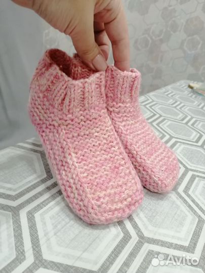 Следки вязаные для девочки размер 16-17