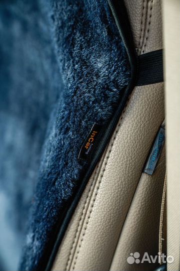 Накидки на сиденья искусственный мех серый, на