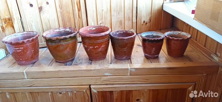 Керамические горшки СССР 10 штук