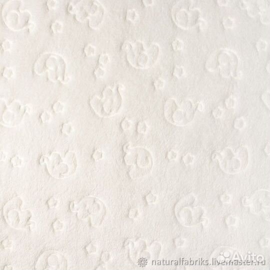 Отрез ткани флис пушистый молочно-кремовый Италия