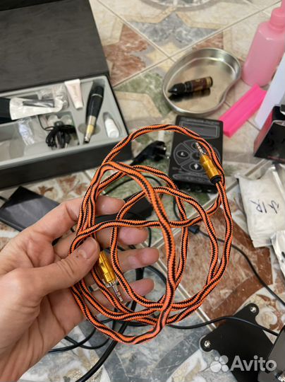 Тату машинка, блок, педаль. Набор