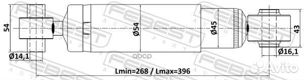 Амортизатор газовый зад 25110001R Febest