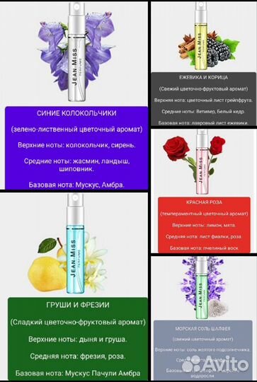 Набор духов Jean Miss 5 в 1