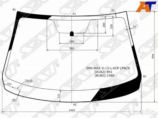 Стекло лобовое mazda mazda3
