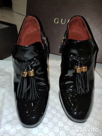 Gucci лак оригинал ботильоны