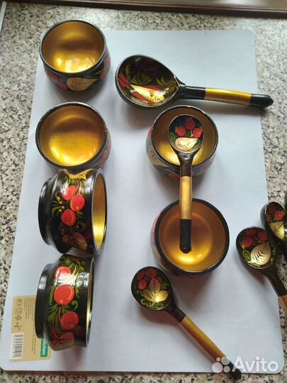 Деревянная посуда хохлома СССР