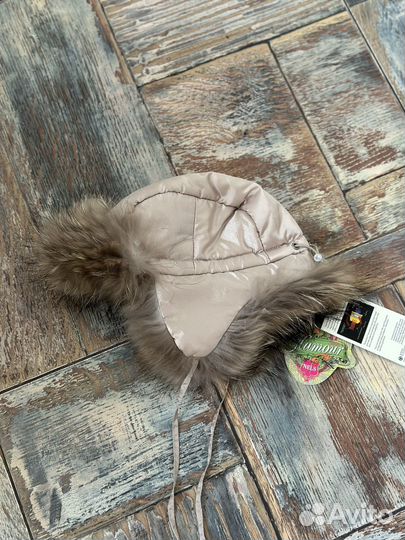 Шапка ушанка детская енот