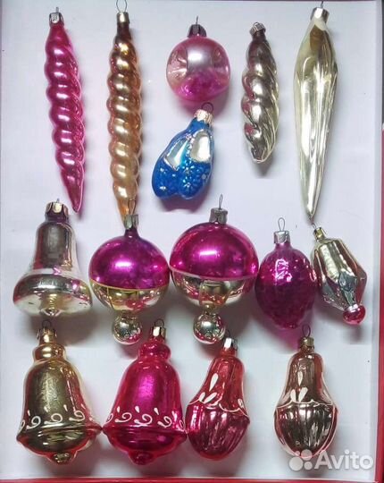Елочные игрушки СССР стекло