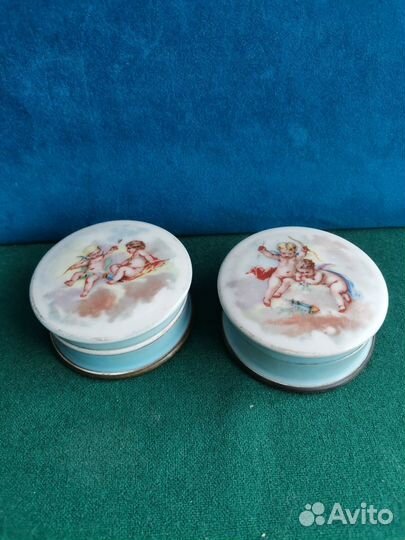 Банки парфюмерные для крема 19 век амуры ангелы