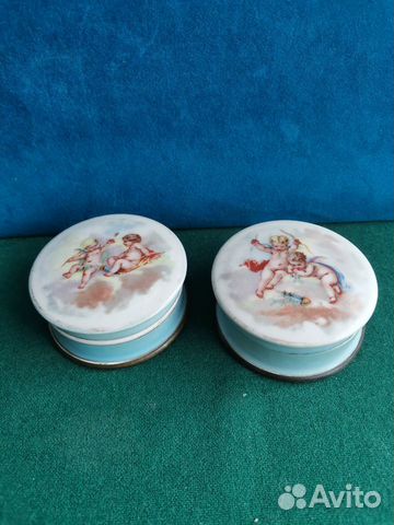 Банки парфюмерные для крема 19 век амуры ангелы