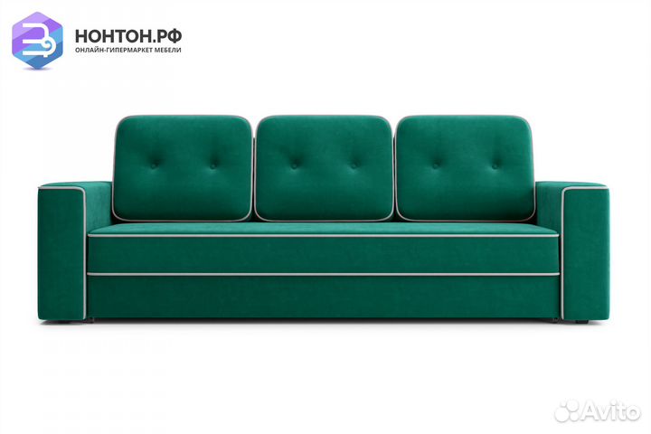 Диван еврокнижка Берген 3-х местный изумрудный