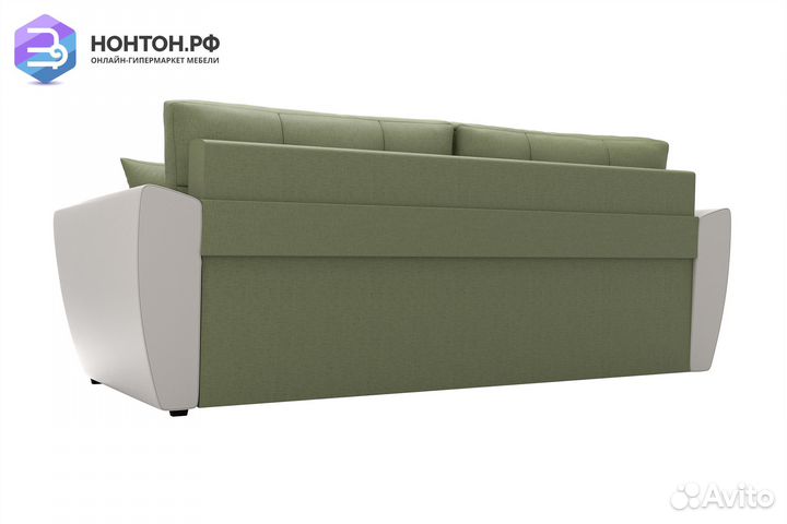 Диван выкатной Фортуна New зеленый / белый