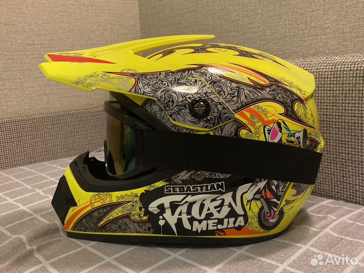 Шлем велосипедный фулфейс детский размер-s