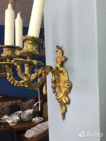 Старинный подсвечник настенный, 1910-е годы